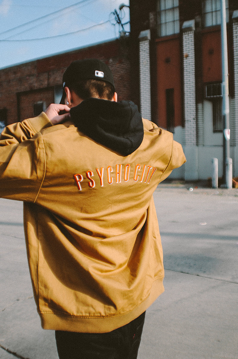 PSYCHO CITY BOMBER JACKET (SAND)