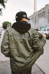 PSYCHO CITY BOMBER JACKET (ARMY GREEN)