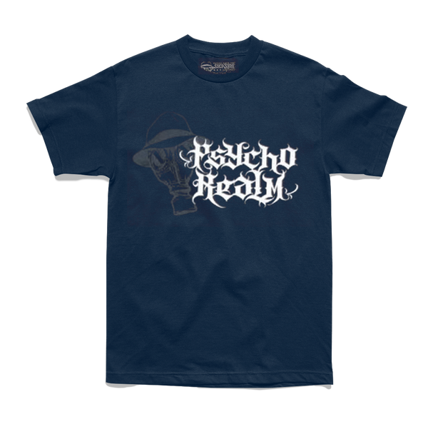 Psycho Realm Mask Cursive Letters Blue