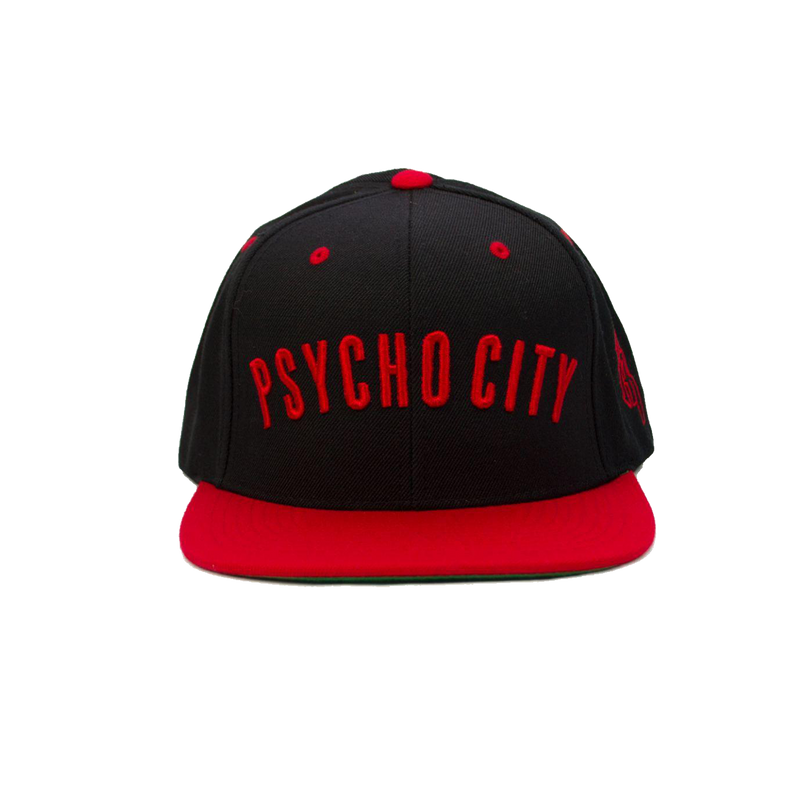PsychoCity-Black/Red-Snapback- The psycho Realm