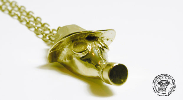 Psycho Realm - Gold Gas Mask Chain