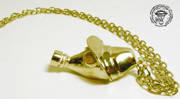 Psycho Realm - Gold Gas Mask Chain