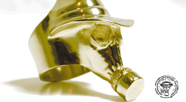 Psycho Realm - Gold Gas Mask Ring
