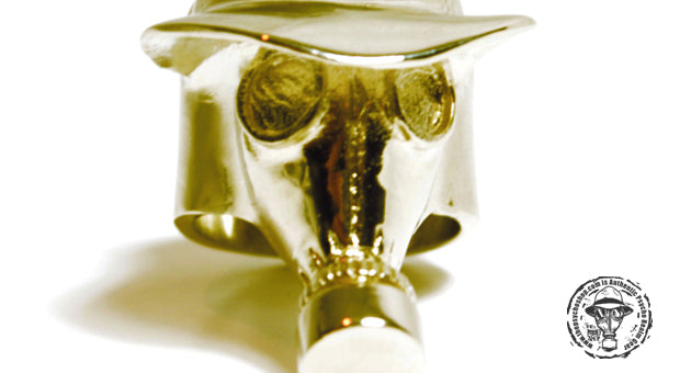 Psycho Realm - Gold Gas Mask Ring