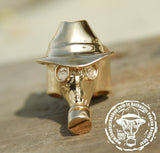 Psycho Realm - Gold Gas Mask Ring