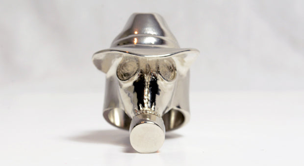 Psycho Realm - Silver Gas Mask Ring