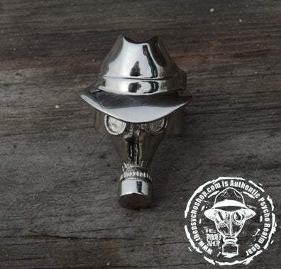 Psycho Realm - Silver Gas Mask Ring